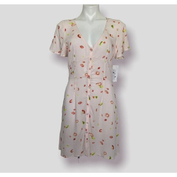 Nordstrom BP Floral Dress pink SMALL short sleeves Bohemian NEW - Picture 10 of 13